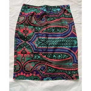 Plenty by Tracy Reese Skirt Multicolor Vibrant Career Pencil Skirt Size 6